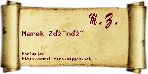 Marek Zénó névjegykártya